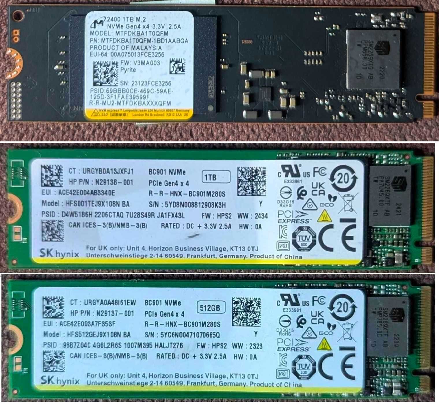 SSD M2 NVME-SATA3  256-512-1TB-2TB