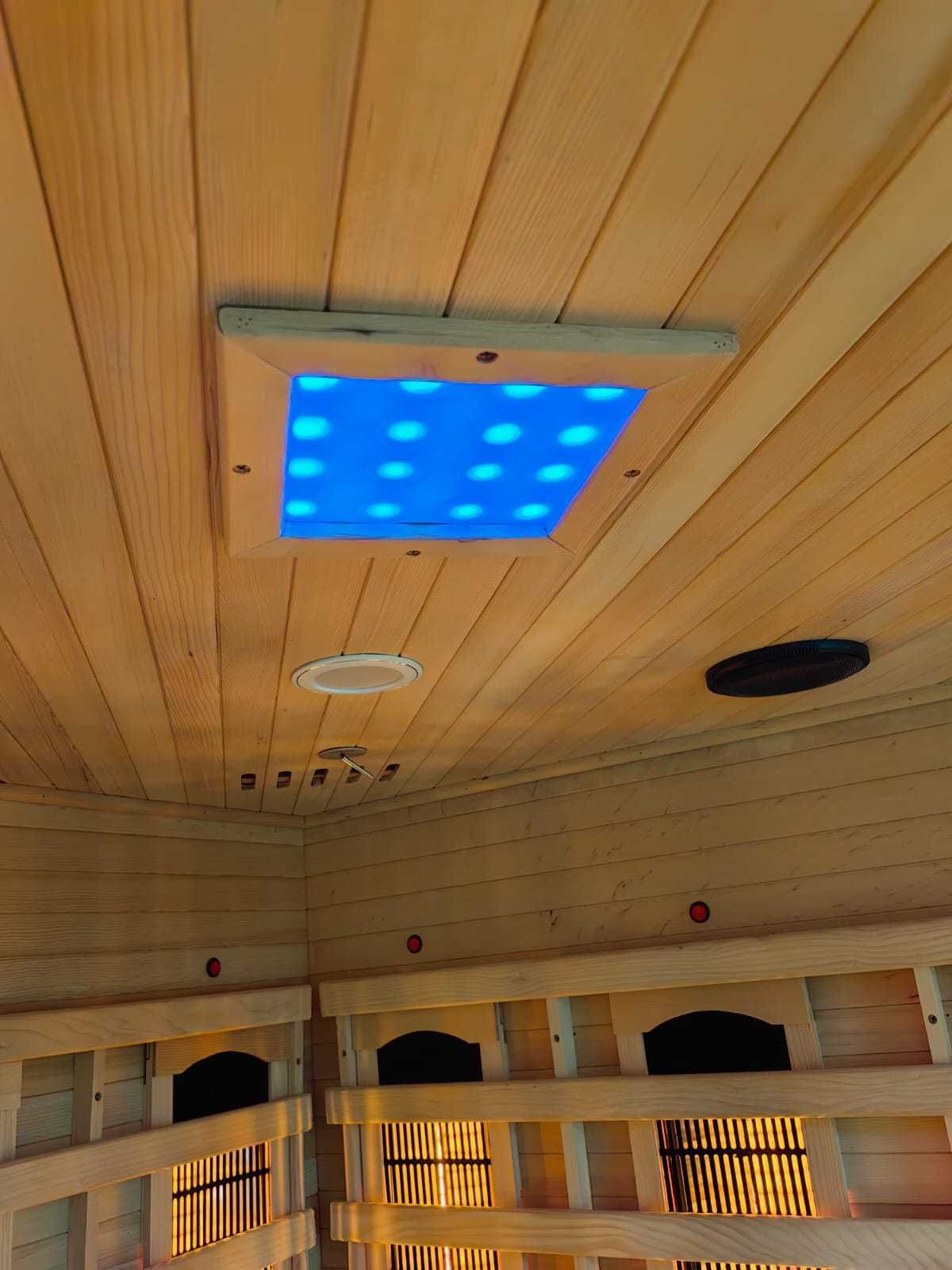 Sauna SZKLANA infrared 6os narożna infrarot podczerwień mp3 usb LED