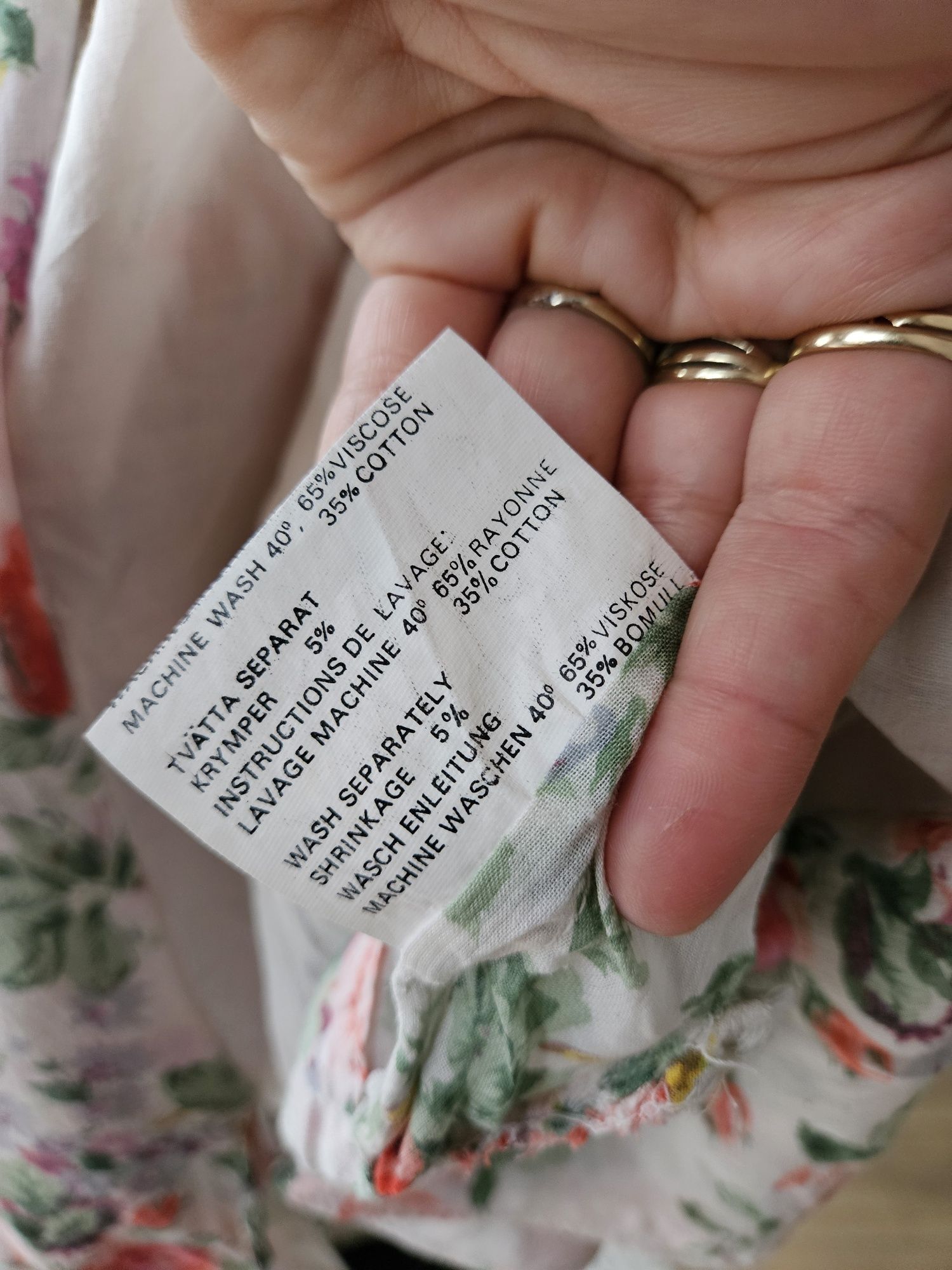 Wyjątkowa vintage bluzka damska w kwiaty kwiaty M/L Romantyczna retro