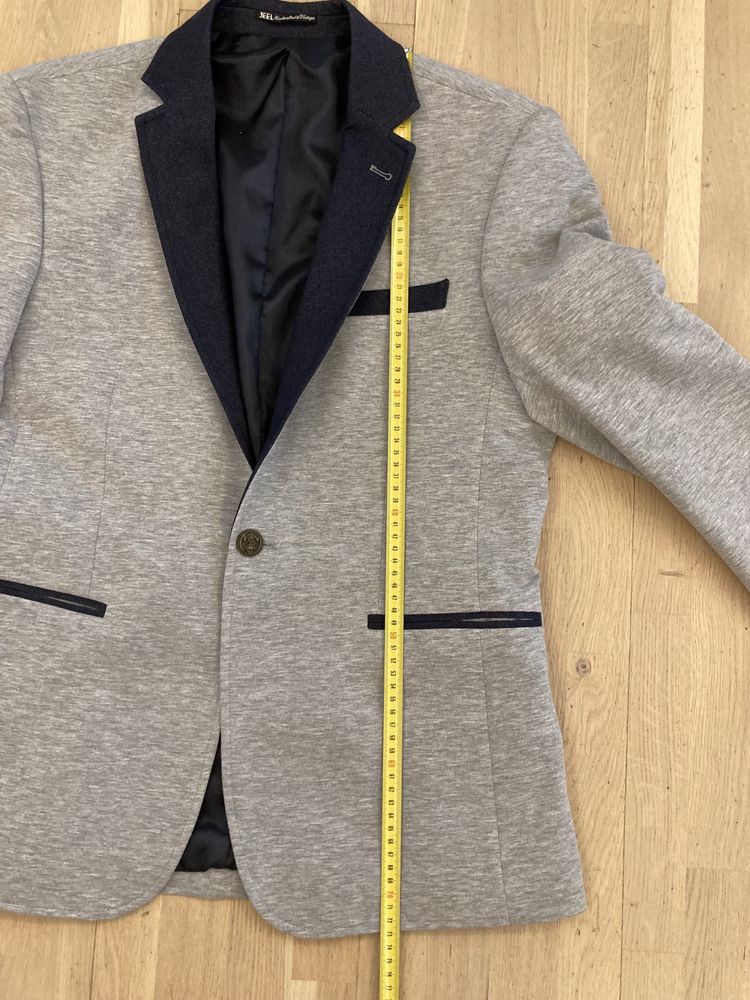 Marynarka Jeel Jeans szara łaty casual święta