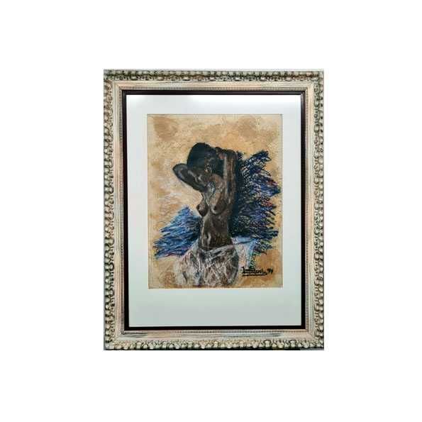 Pintura original a Pastel s/Papel reciclado José Barbosa