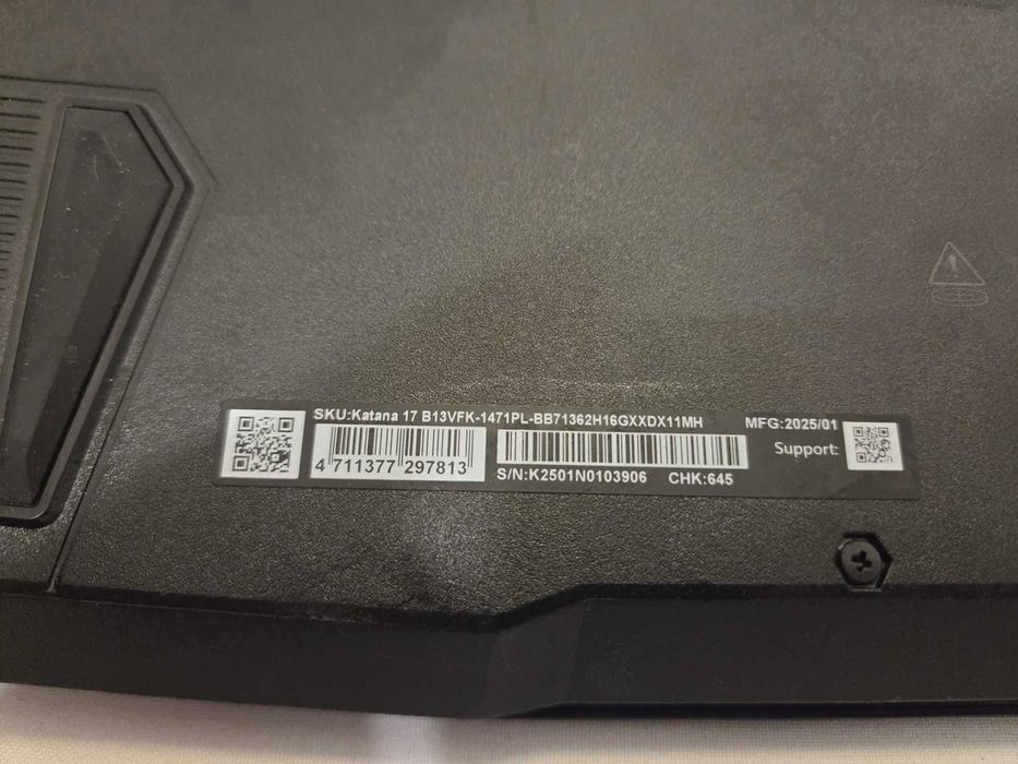 Laptop MSI KATANA 17" B13V i7 16GB 512SSD RTX4060 idealny stan Kraków