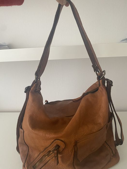 Duza torba/plecak skóra naturalna