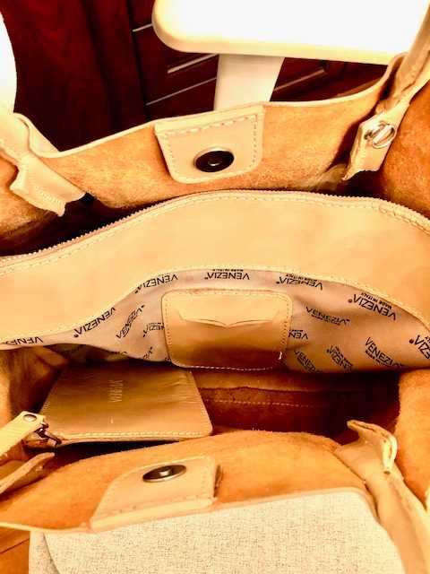 Włoska  skórzana torba shopperka