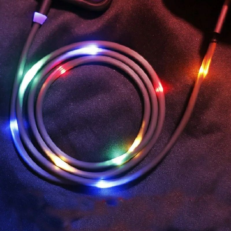‼️ Magnetyczny kabel świecący przewód LED Lightning 1m Apple
