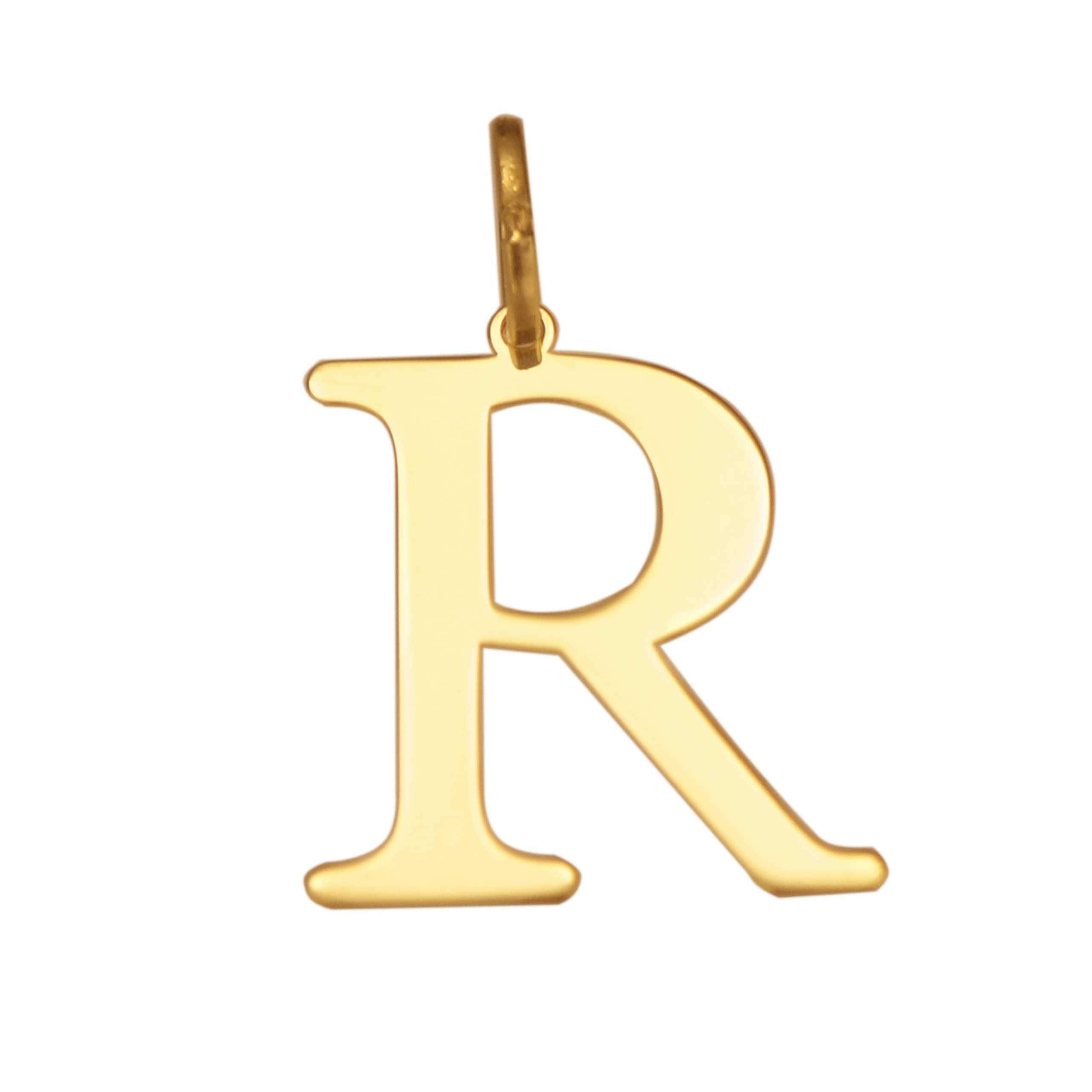 Złoty wisiorek literka R zawieszka próba 585