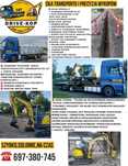 •TRANSPORT pojazdów, rzeczy, maszyn do 16T.    •Usługi Koparką 4T