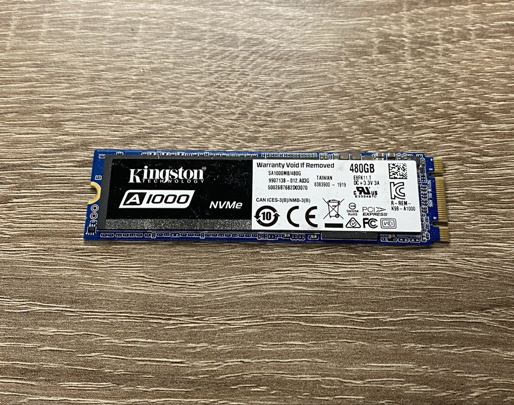 Ssd диск Kingston A1000 480 gb гигабайт 97% жизни m2 nvme как новый