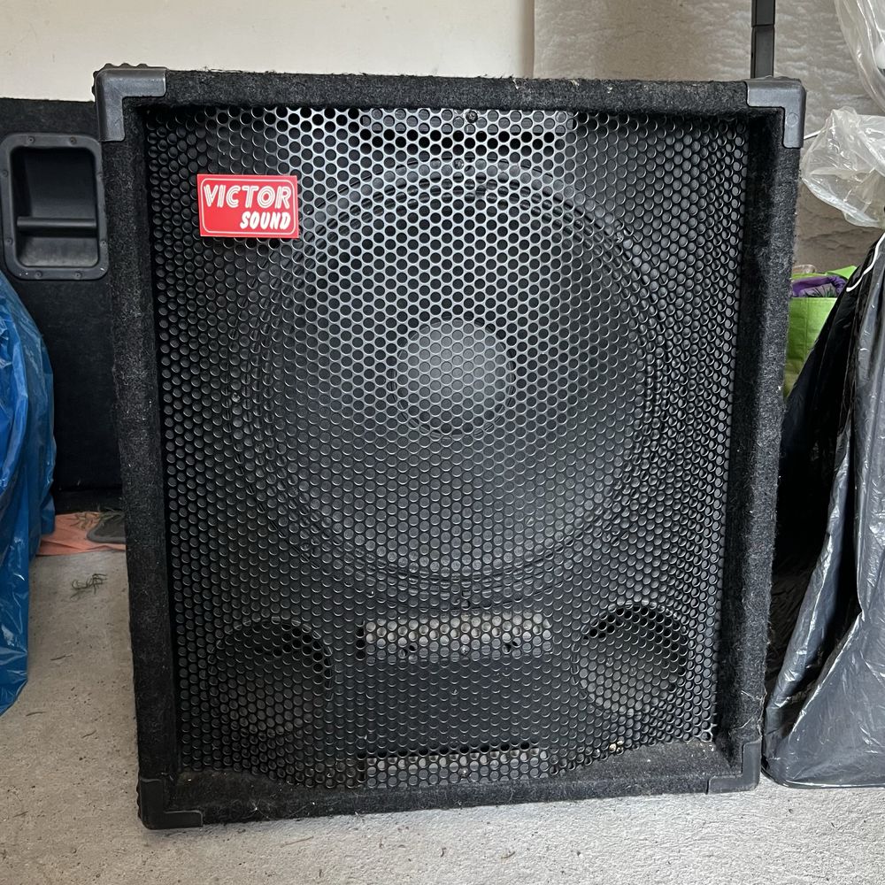 4x glosniki estradowe + wzmacniacz stereo Victor Sound