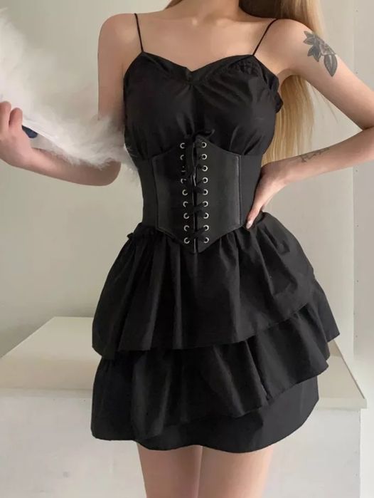 Широкий пояс корсет на шнуровке липучке резинке ремень