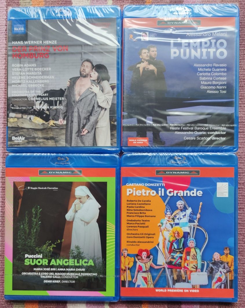 Óperas Blu-Ray - Puccinni, Melani, Donizetti, Henze