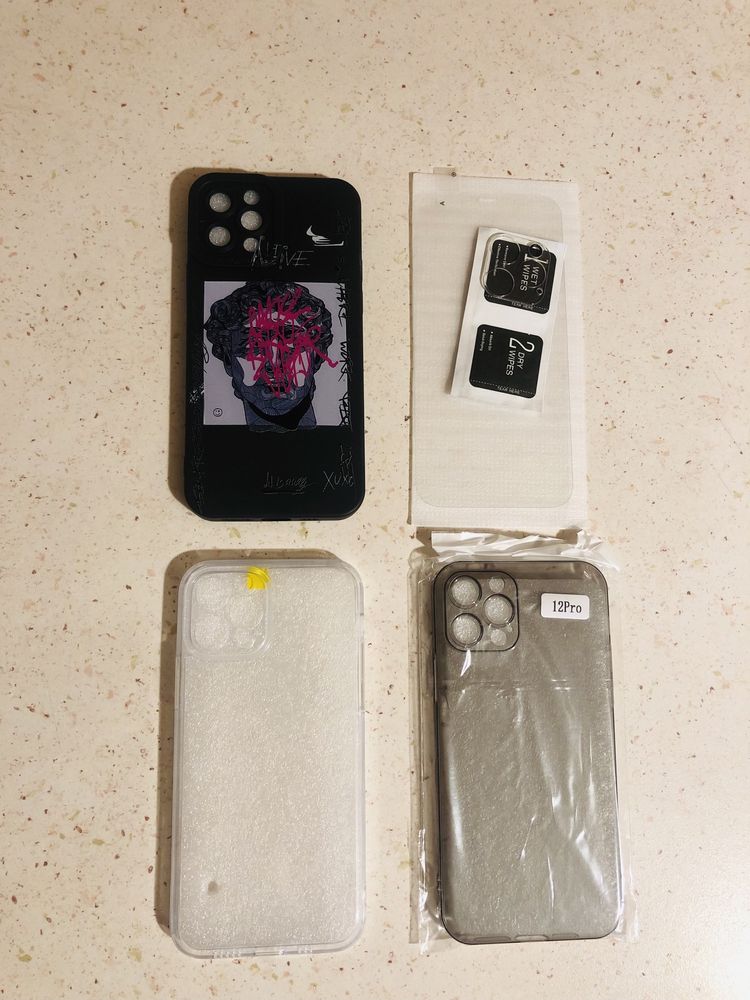 iPhone 12 Pro Zestaw Cover/etui 3 szt. plus szkło wyświetlacz+aparat