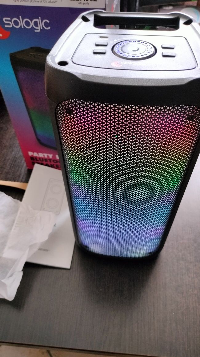 Głośnik SOLOGIC RGB bluetooth.Powystawowy