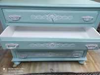 Comoda vintage restaurada lacado cor pastel turquesa