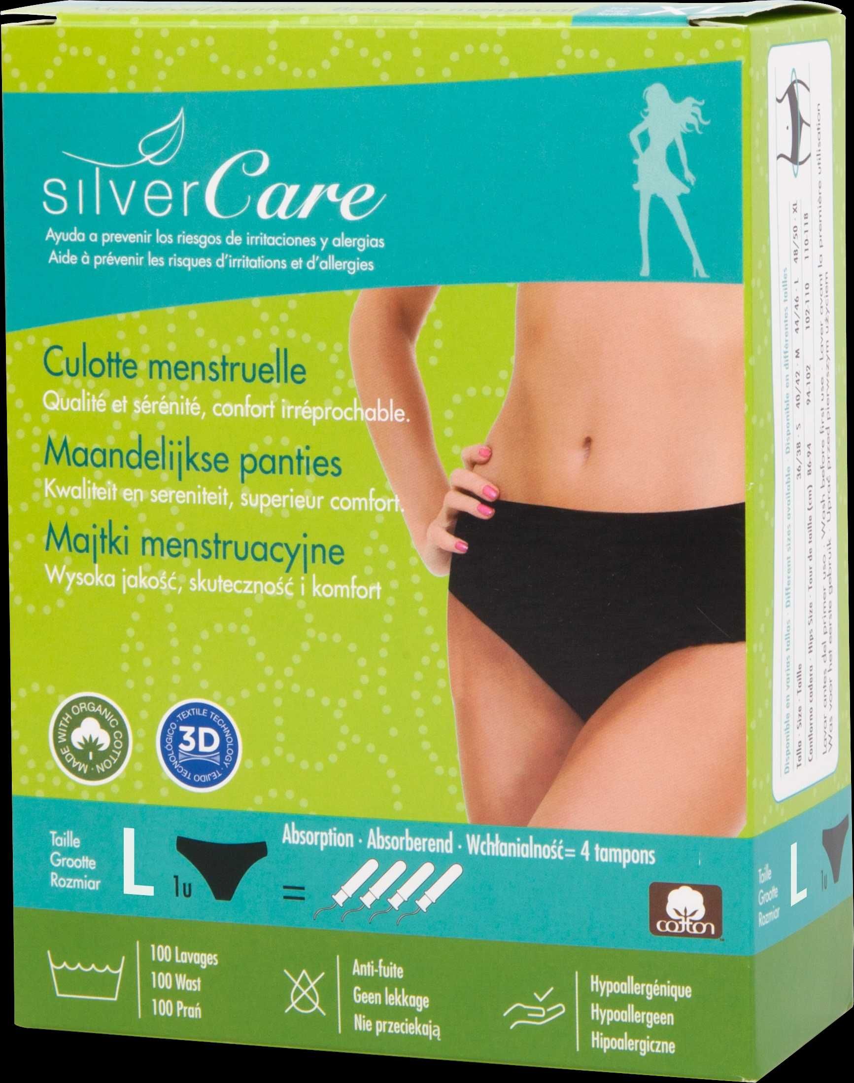 Silver Care Majtki figi menstruacyjne L organiczna bawełna ZDROWE NOWE