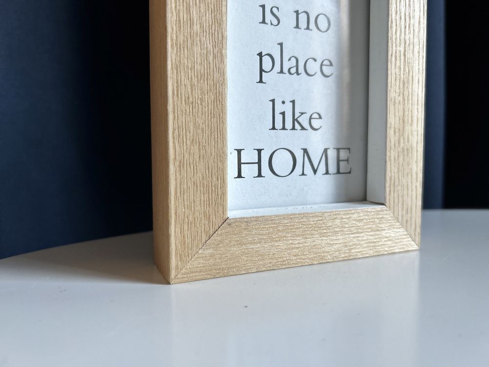 ramka dekoracyjna drewniana NO PLACE LIKE HOME jak IKEA 12x17 cm NOWA