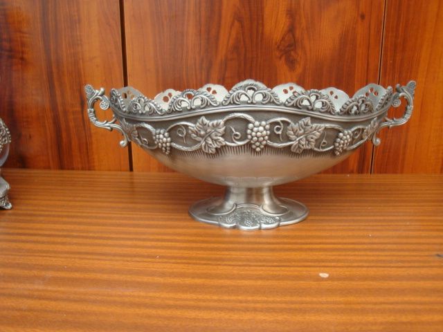 Conjunto peças decorativas em estanho