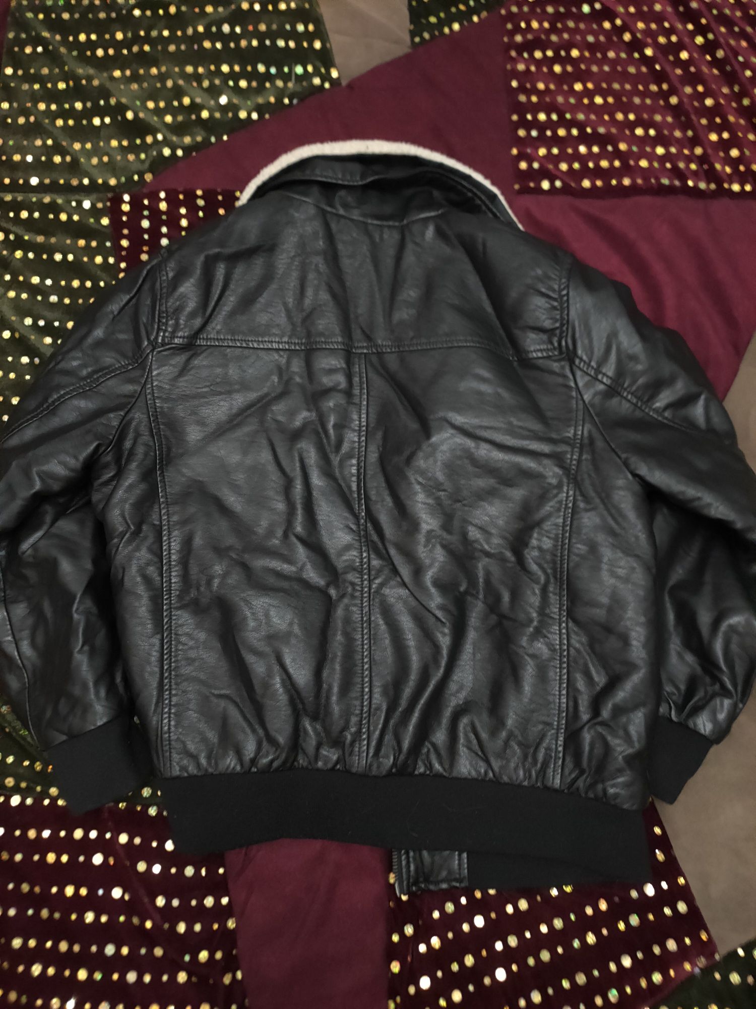 Кожана куртка, бомбер Zara, розмір 140