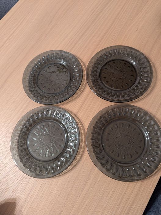 4x La Rochere LYONNAIS antracyt talerz śniadaniowy/deserowy szary szkl