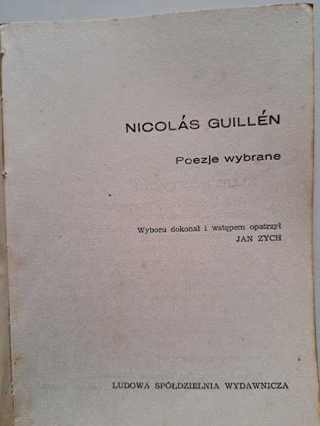 Guillen. Poezje wybrane. 1969. Seria „Pegaz”.