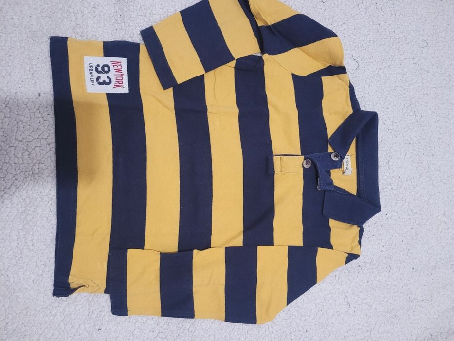 Polo riscas amarelo e azul Sfera 4-5 anos (104/110 cm)