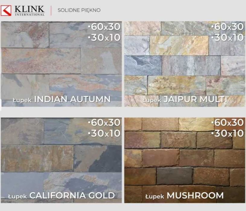 Płytki łupek Jaipur Multi naturalny 10x30x0,8-1,3 cm elewacja kamień