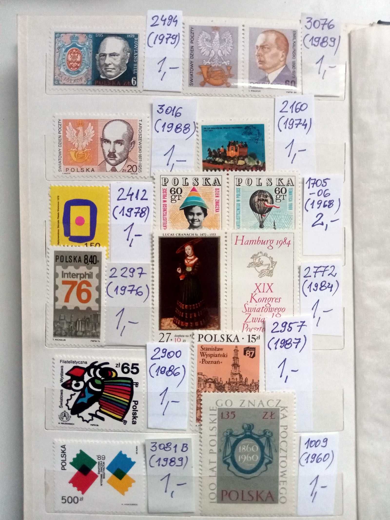 1967-92, znaczki pocztowe, Polska, czyste, pojedyncze, serie, bloczki