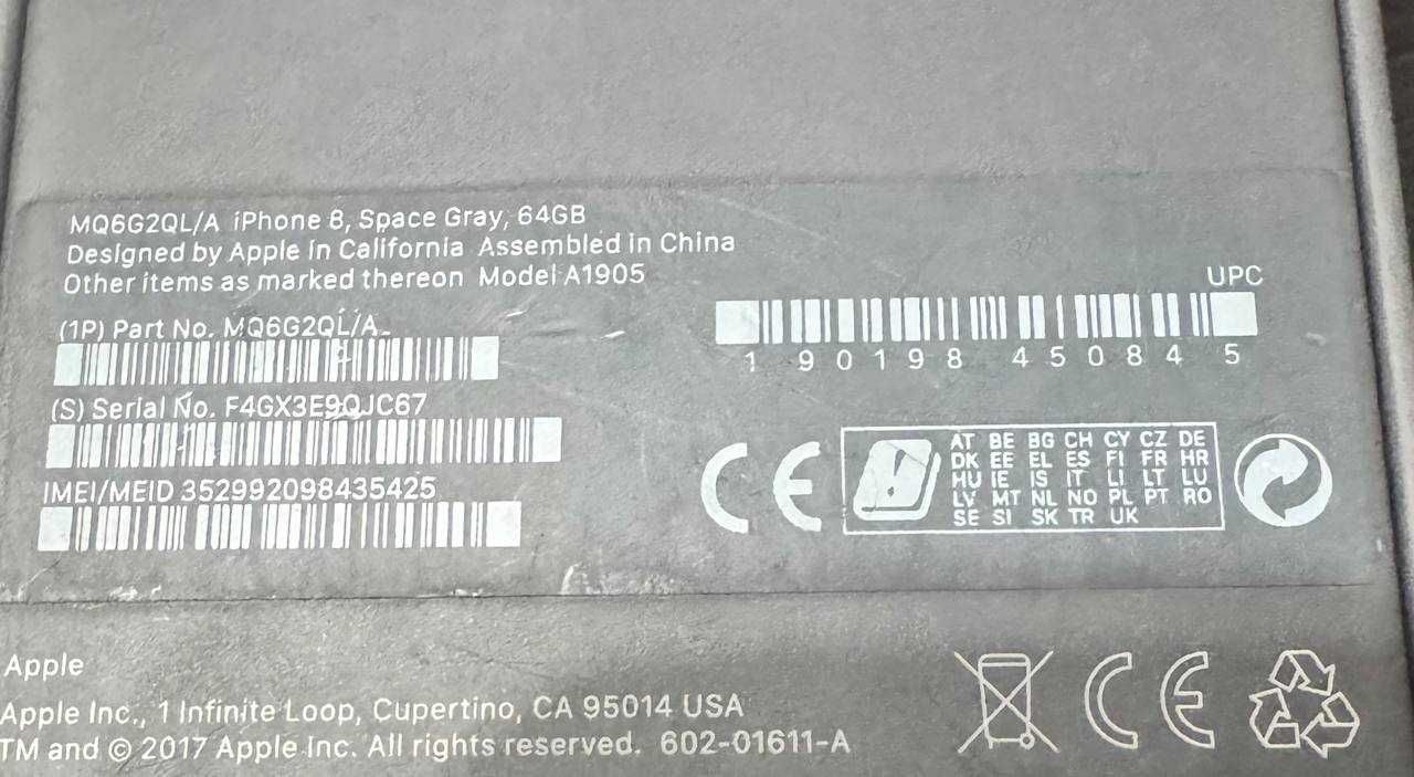 Iphone 8 64 gb,нова замінена батарея 100%, оригінальна коробка
