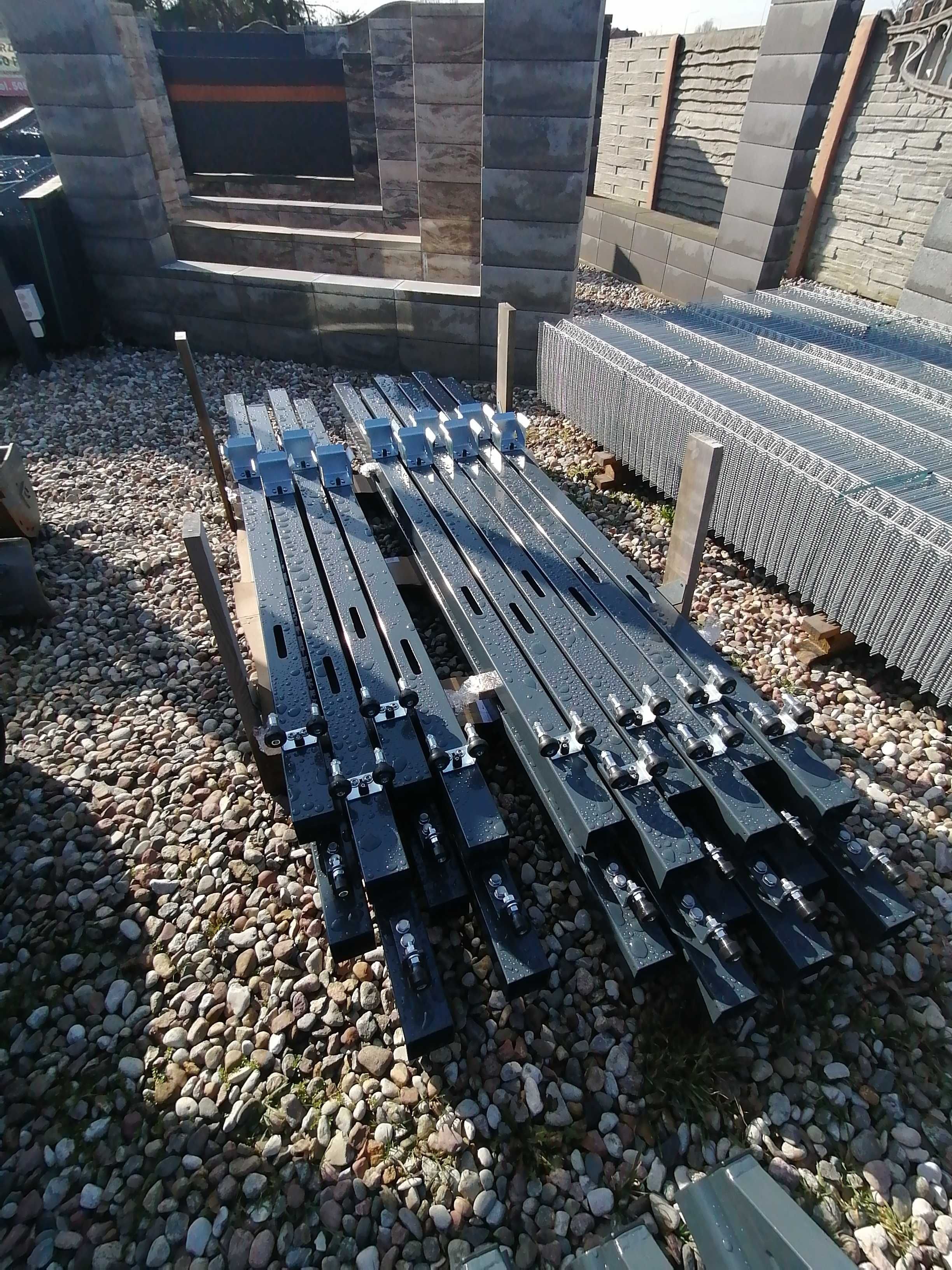 Brama przesuwna 3D 400x173 grafit RAL 7016 ogrodzenie panelowe