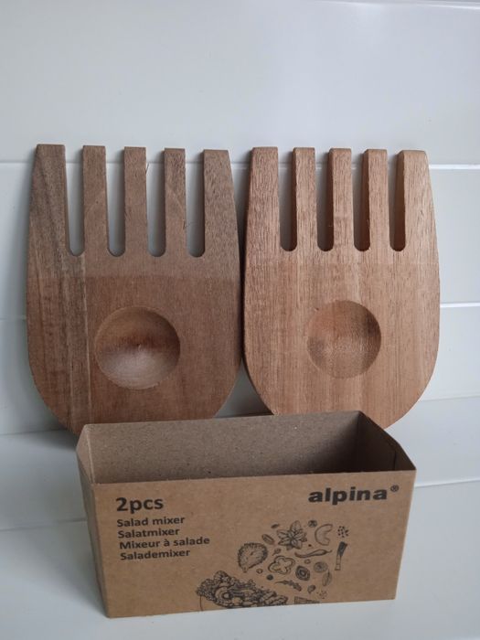 drewniane łapki do sałaty