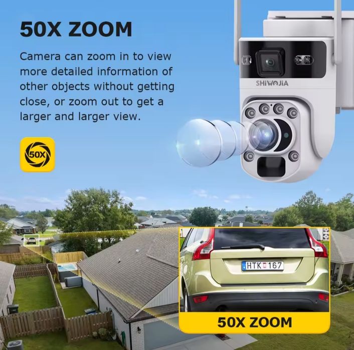 Nowość Shiwojia 4G SIM,12MP,solarna, 36x zoom, optyka