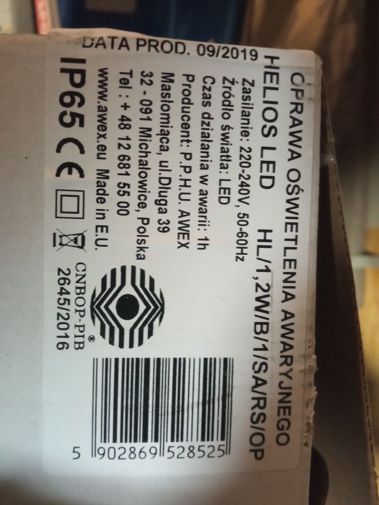 Oprawy awaryjne AWEX LED HWM/3,2W/E/1/SE/AT/TR i HL/1,2W/B/1/SA/AT/OP