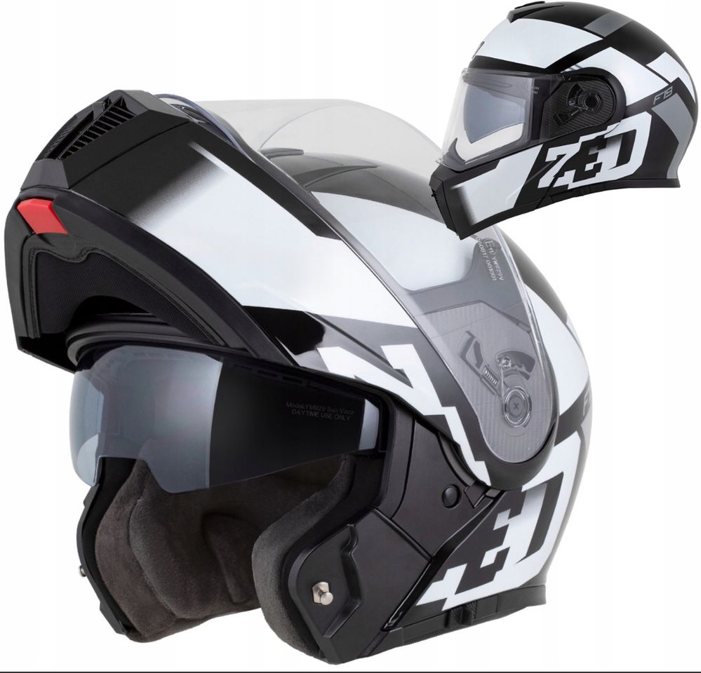 Kask motocyklowy ZED SZYBA antifog INTERKOM ready ECE 06 XS-XL