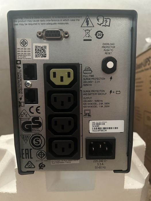 Джерело безперебійного живлення APC Smart-UPS SC 420VA (SC420I)