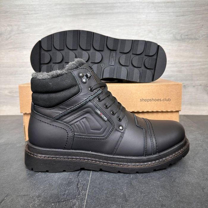Чоловічі шкіряні зимові ботінки
