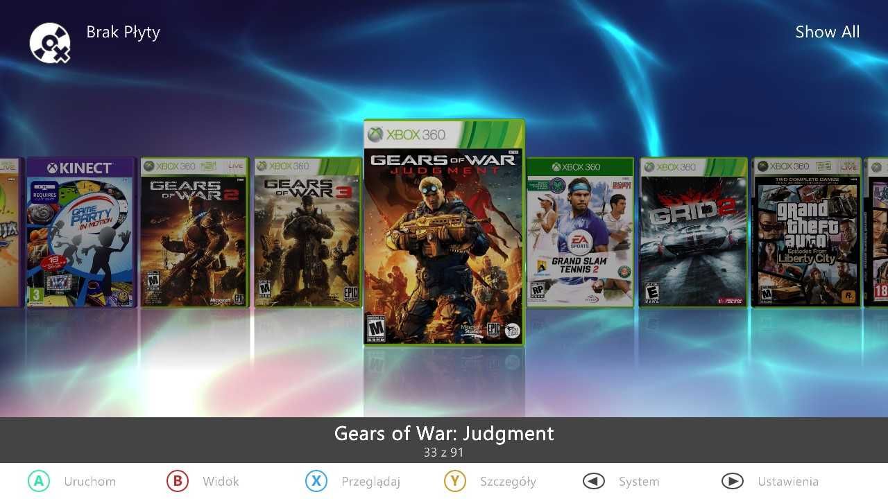 Konsola XBOX 360 S SLIM RGH 3.0 dysk 500 GB Aurora PL FSD 91 Gier