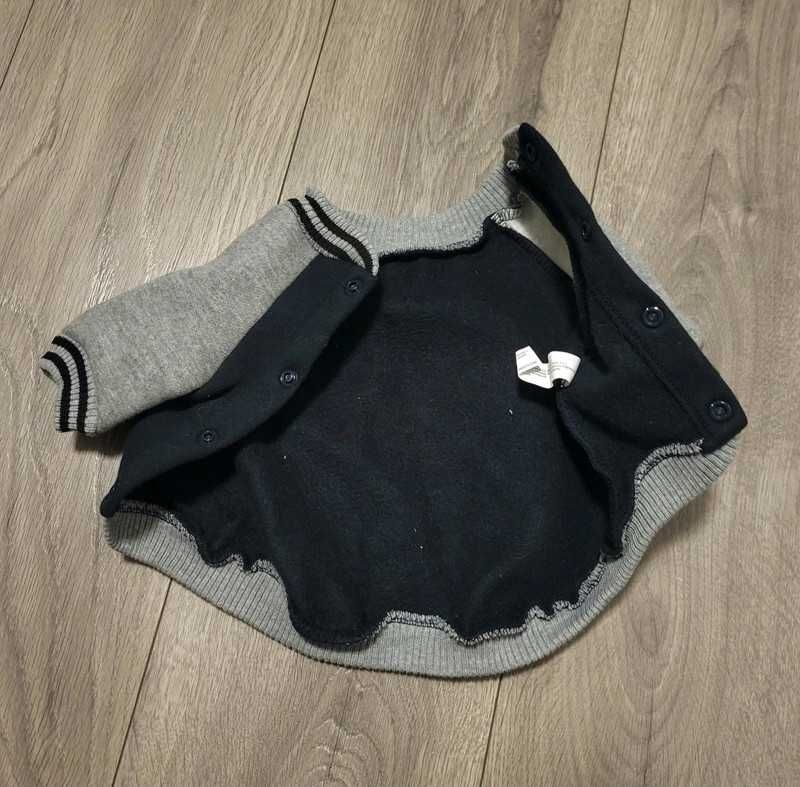 S Nowa Tedi bluza ocieplana sportowa czarno szara z napisem