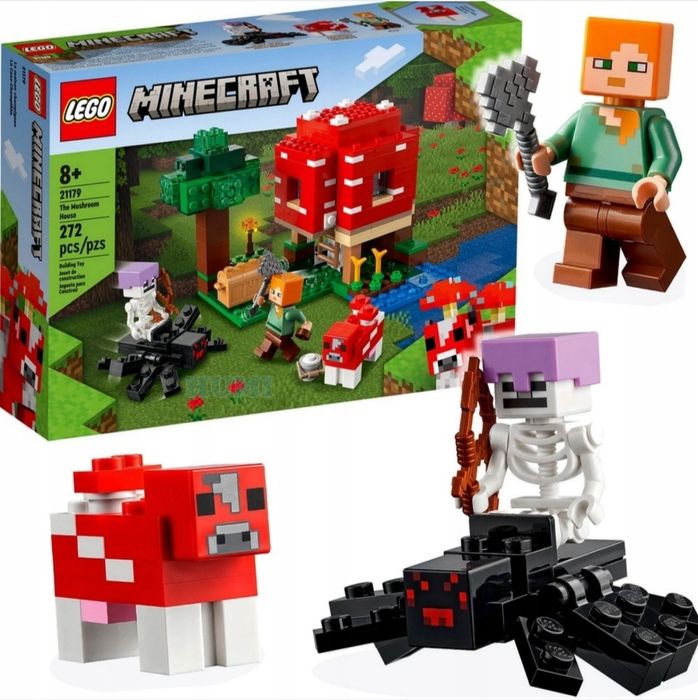 LEGO MAINCRAFT 21179 - Domek w grzybie Zestaw Klocki +TORBA Prezentowa