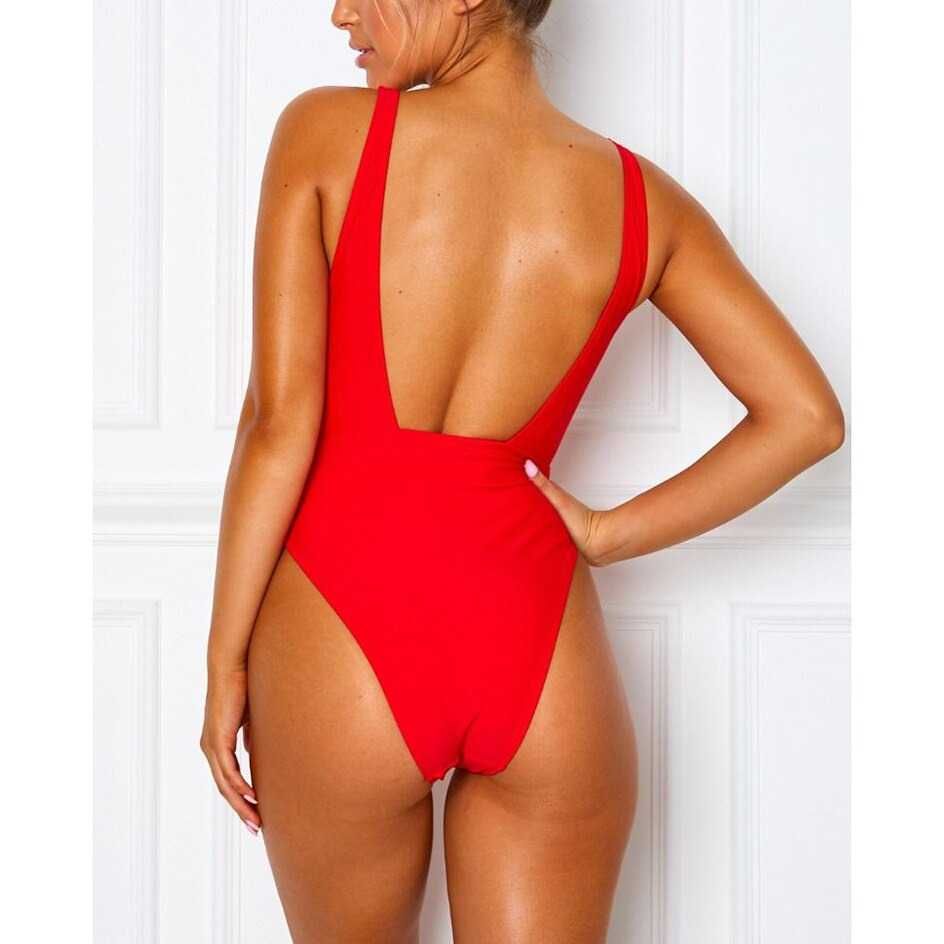 Nowe monokini strój kostium kąpielowy bikini czerwone M