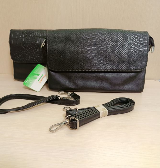 Жіночий клатч, кожана сумка