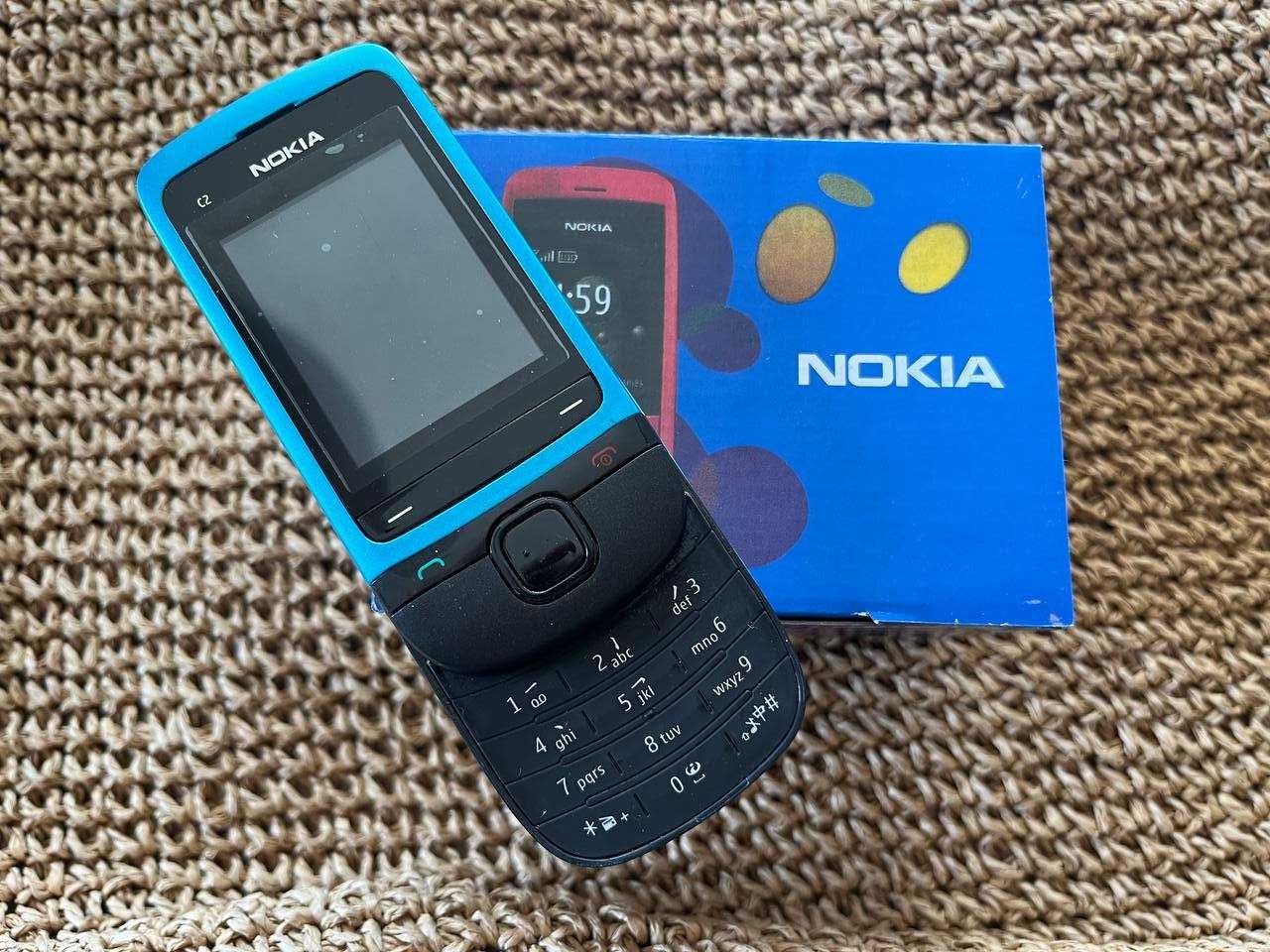 Винтажный GSM Nokia C2-05  слайдер новый телефон черно-синий в коробке