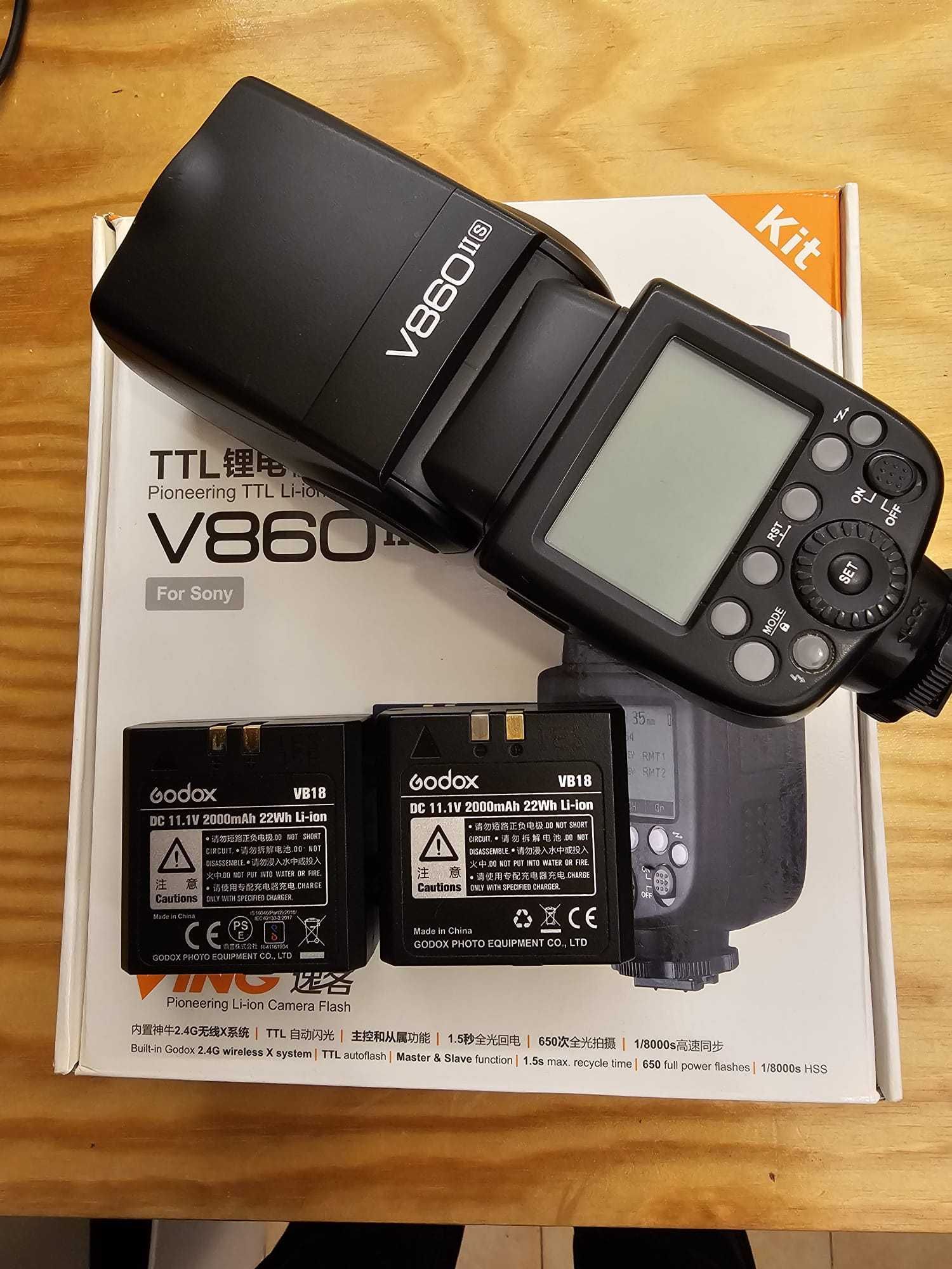 GODOX Kit Flash E-TTL V860II-S para Sony com duas baterias