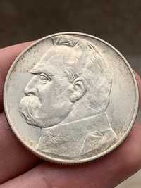 Srebrna moneta 2 Rzeczpospolita Polska Piłsudski 1937 rok 10 zł