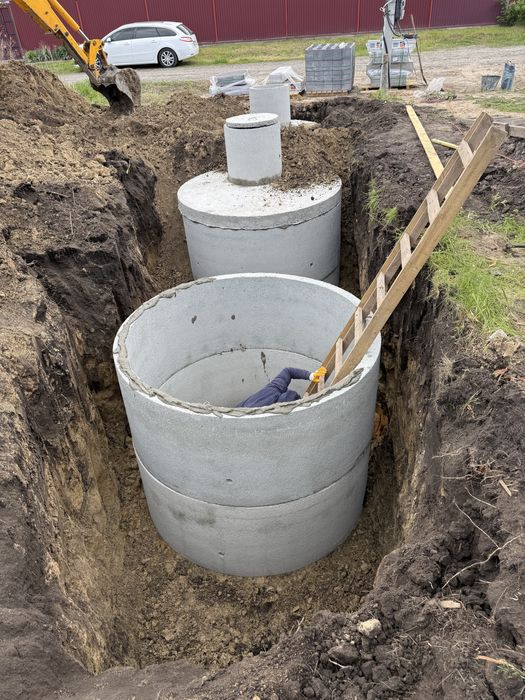 Скатик під ключ, копка каналізації, траншеї , вигрібні ями, зб кільця