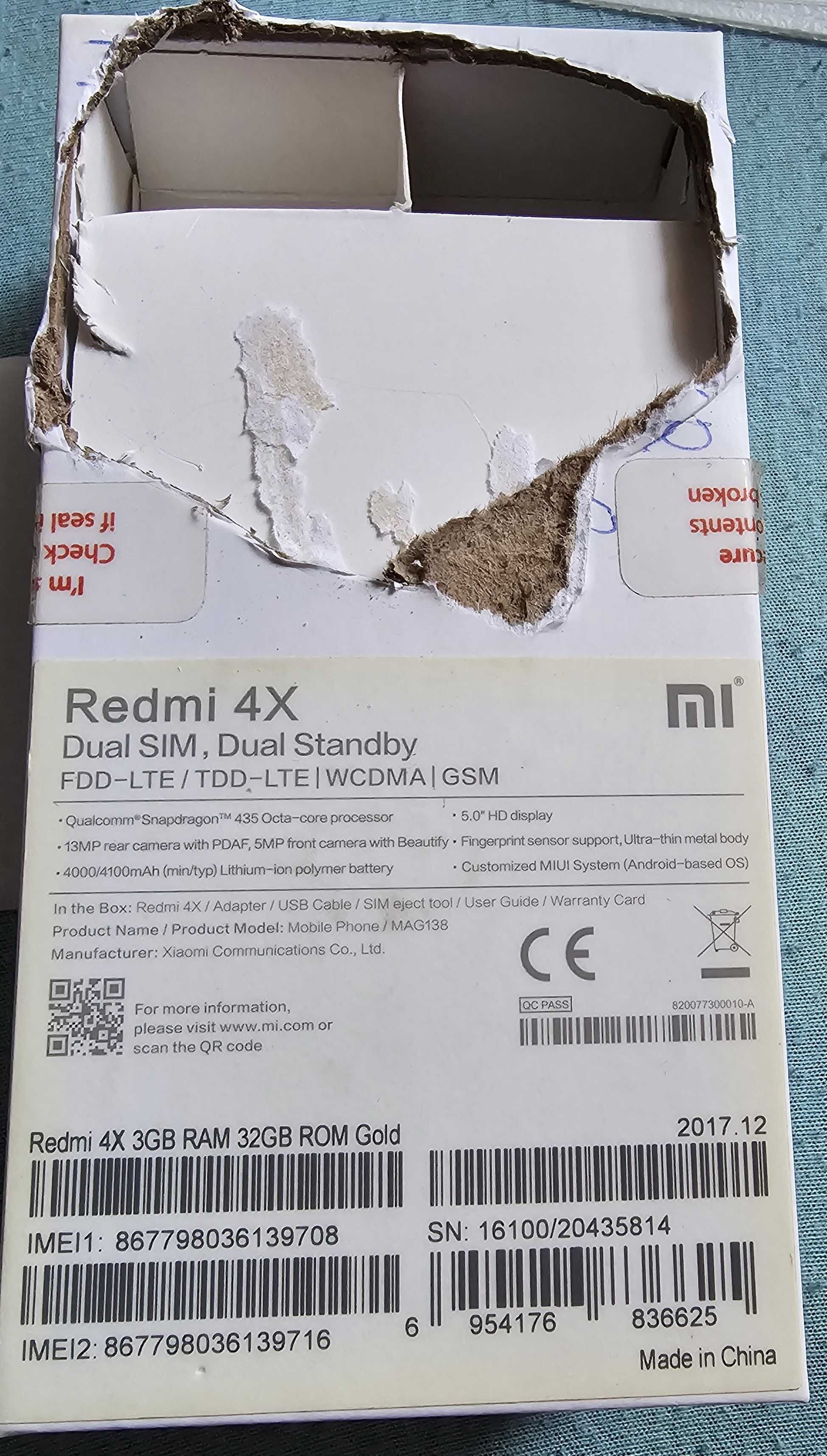Jak nowy Xiaomi Redmi 4X 3GB/32 GB Gold + starter T-Mobile oraz szybki