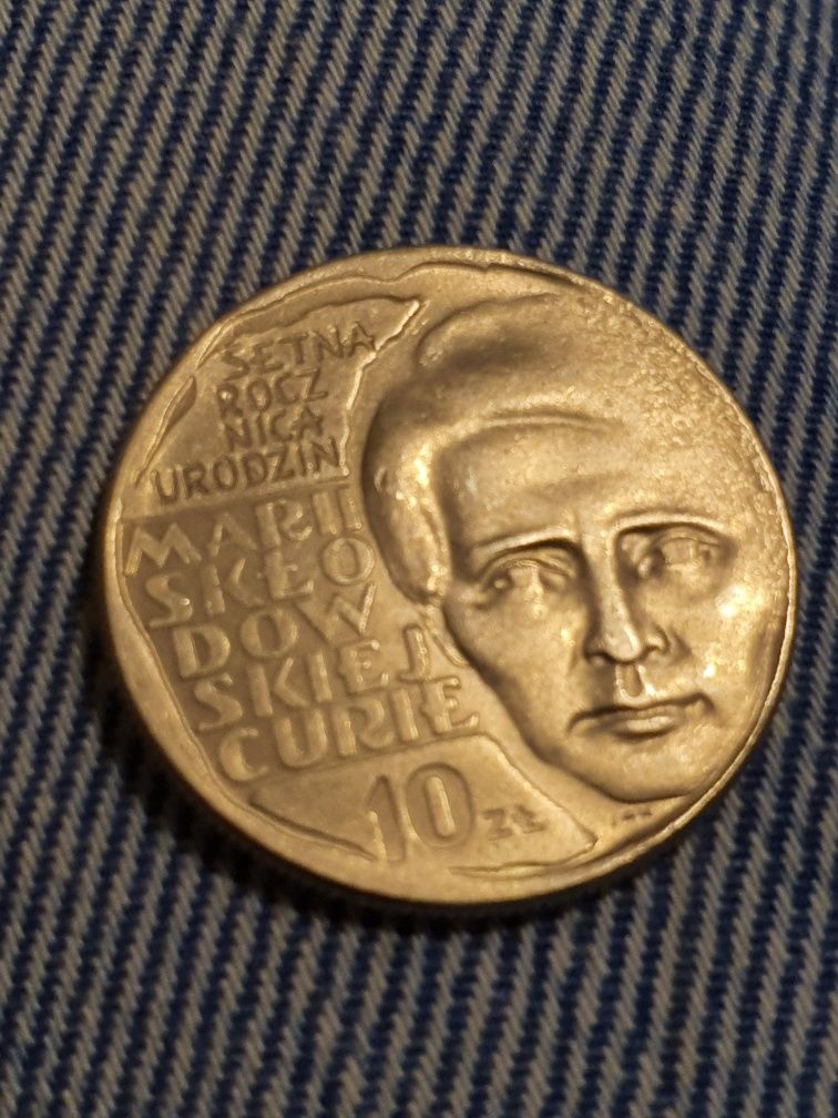 Moneta 10 zł z 1967r Maria Sklodowska