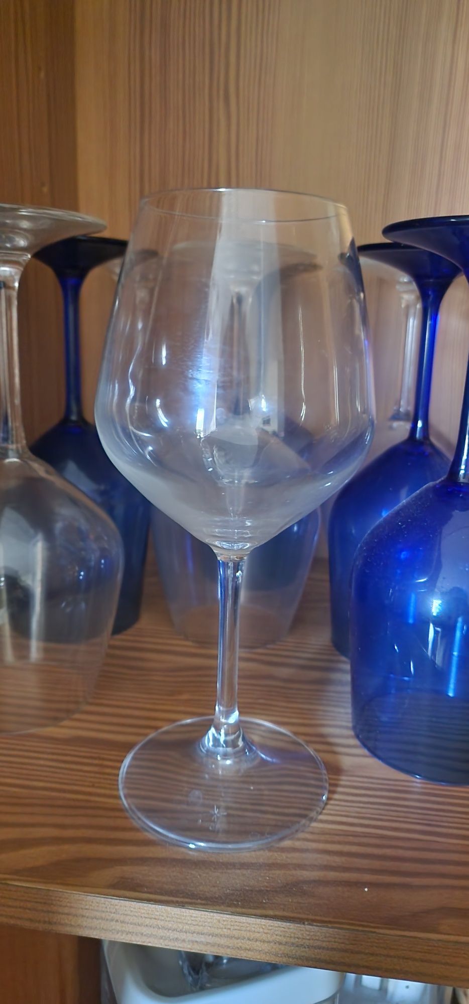 Copos/taça azul cobalto e transparentes