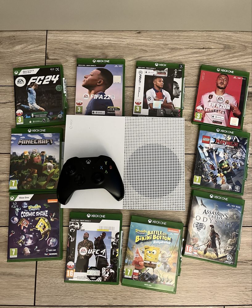 Xbox one s+plus pad+plus gry