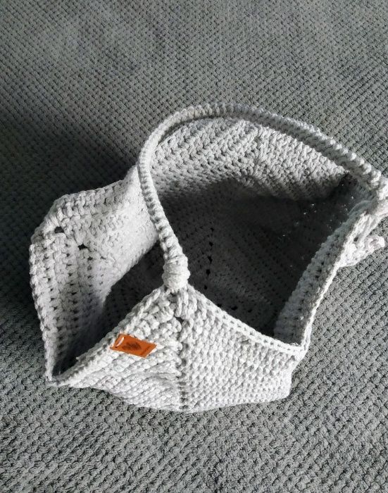 Torebka Tulipan ze sznurka bawełnianego.100 % handmade.