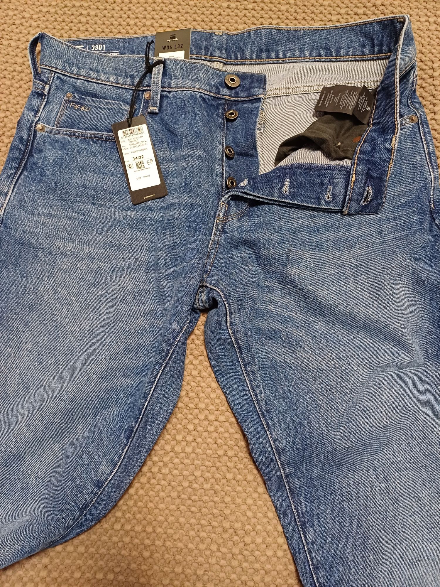 Джинси G-Star 3301 Regular Tapered Jeans 34×32